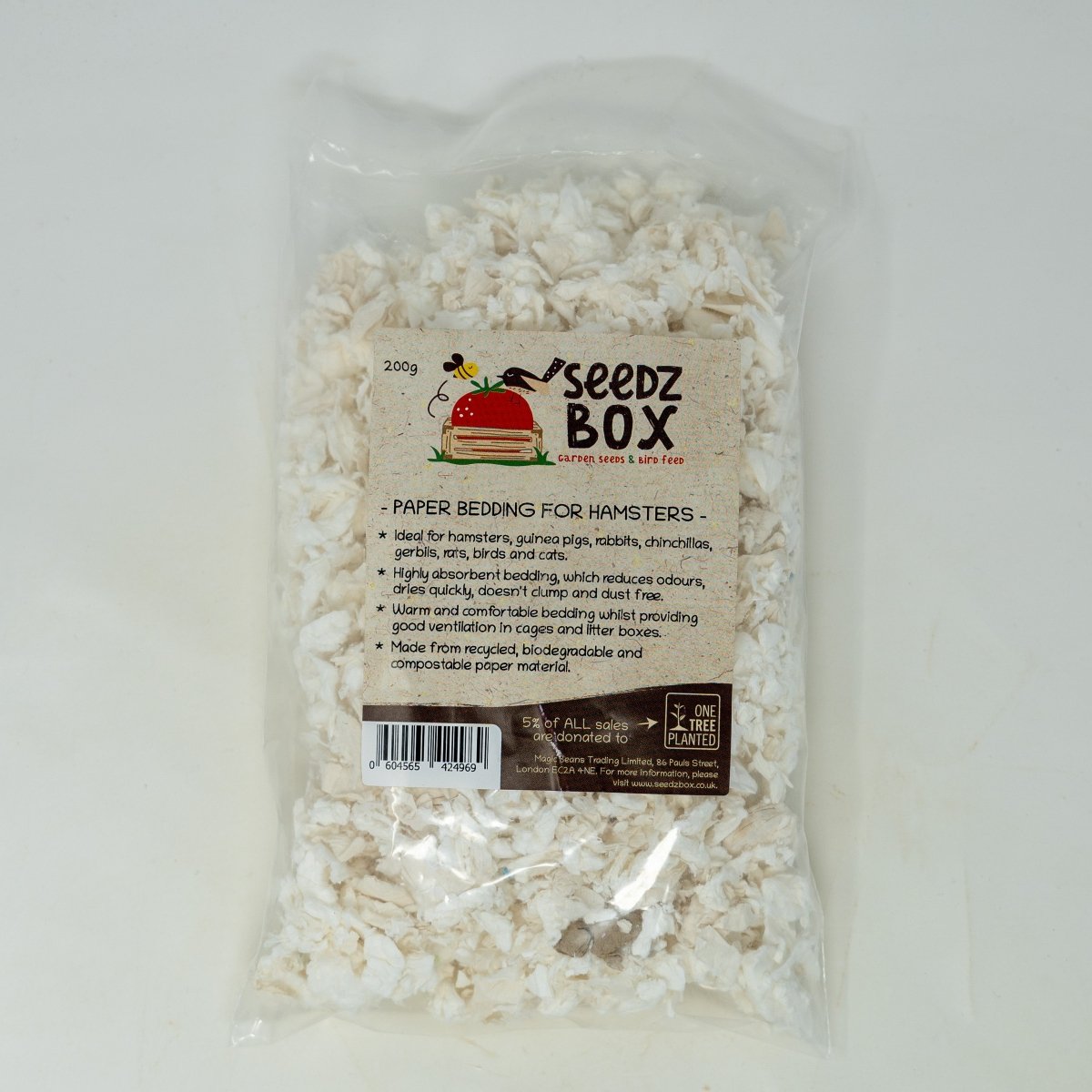 Paper Bedding Compressed and Absorbent 200g - Seedzbox0604565424969