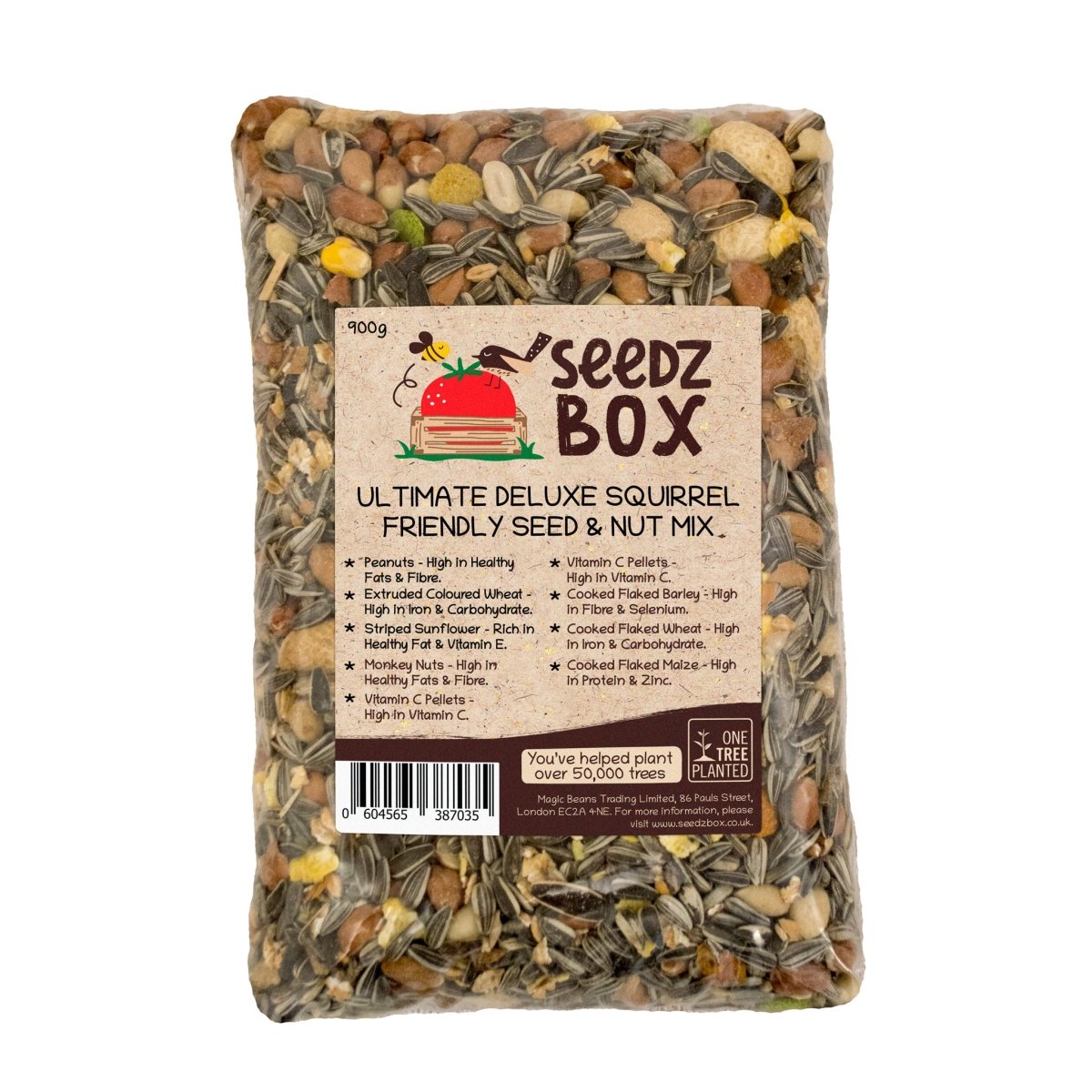 Squirrel Food 900g - Seed & Nut Feed For Squirrels - Seedzbox0604565387035