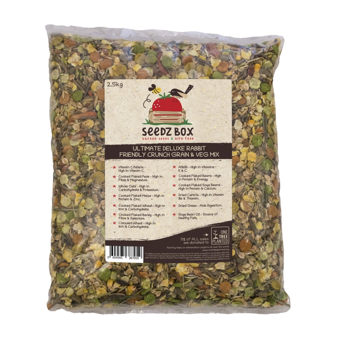 Ultimate Deluxe Rabbit Crunchy Food Treat Feed Mix 2.5kg - Seedzbox0604565387059