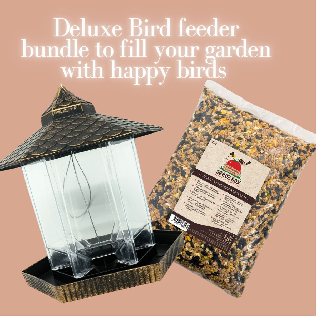 Deluxe Gazebo bird feeder & Ultimate bird food - Seedzbox5060910341544