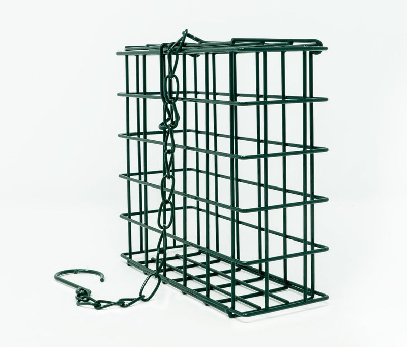 Suet Blocks Cage Bird Feeder, Black Cage With Metal Hanging Chain - Seedzbox90696534