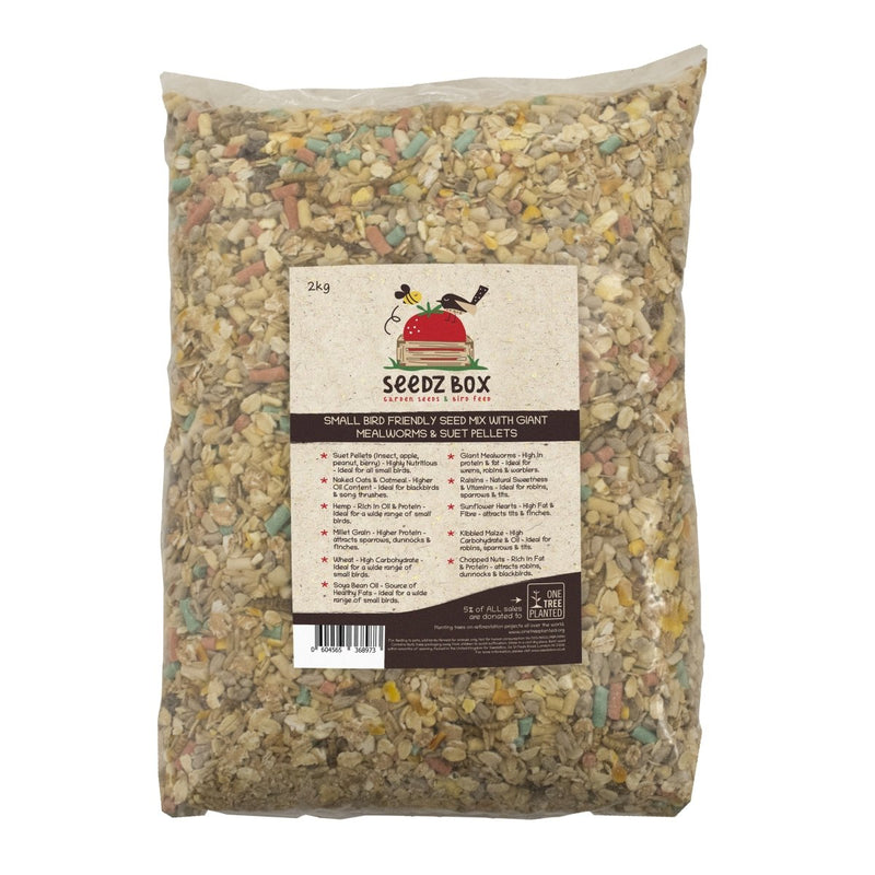 Ultimate Bird Food Seed Mix with Giant Mealworms & Suet Pellets, 2kg & 5kg - Seedzbox0604565368973