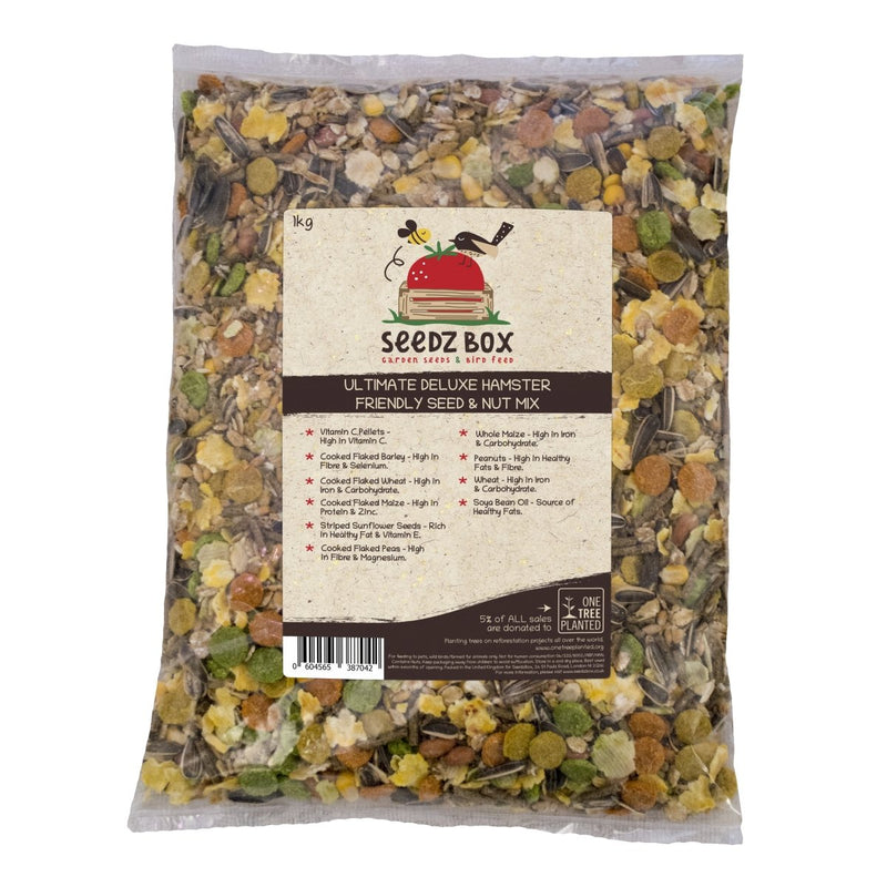 Ultimate Deluxe Hamster Food Seed & Nut Feed Mix 1kg - Seedzbox0604565387042