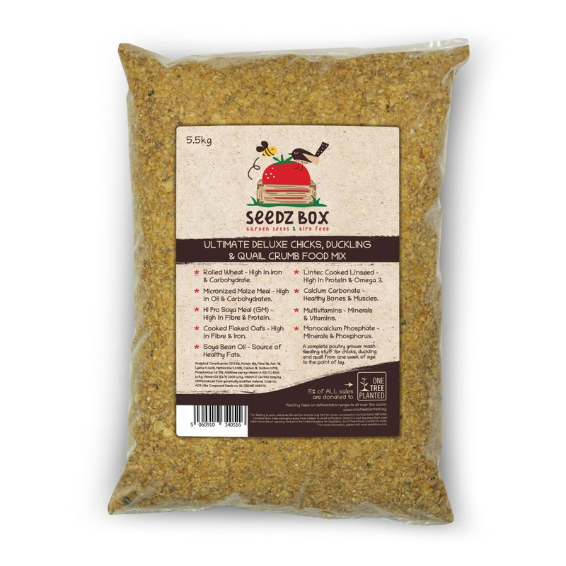 Ultimate Deluxe Poultry Chicks, Duckling & Quail Crumb Food Mix, 2.5kg-5.5kg - Seedzbox5060910340516